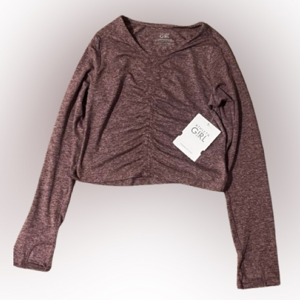 Athelta Maroon Long Sleeve Top